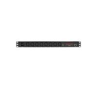 LogiLink Multiprise IP PDU8P01 19" 1U montable en rack 8 prises Ethernet Mesure/Temp/Humidité Noir