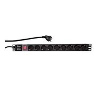LogiLink PDU9C02 unité de distribution d'énergie Noir 9 sortie(s) CA - Unités de distribution d'énergie (verticale, Aluminium, Noir, 9 sortie(s) CA, 2 m, 250 V)