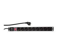 LogiLink Unité de distribution d'énergie PDU9C02 9 sorties CA verticale aluminium 2 m 250 V Noir
