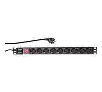 LogiLink PDU9C02 unité de distribution d'énergie Noir 9 sortie(s) CA - Unités de distribution d'énergie (verticale, Aluminium, Noir, 9 sortie(s) CA, 2 m, 250 V)