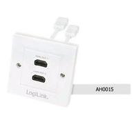LogiLink - Prise à montage encastré - HDMI X 2 - blanc Blanc G