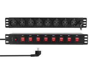 LogiLink Professional PDU8D01, multiprise 19 pouces, 8 prises, commutation individuelle