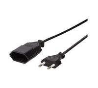 LogiLink - Rallonge de câble d'alimentation - Europlug (F) pour Europlug (M) - 1 m - moulé - noir