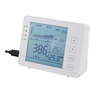 LogiLink SC0115 Compteur de CO2 (Concentration de CO2 Plage de 5000 ppm) avec Feux de Circulation et Alarme pour Une Meilleure qualité de l'air, Affichage de la température et de l'humidité Blanc