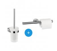 Logis Universal Pack brosse WC + support de rouleau double, Chrome (41722000-DUOLOGIS2)