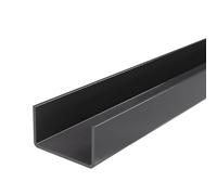 LogistSystem Profil en U 25x25x2 Acier galvanisé + peint RAL9005 Noir Longueur 500 mm (50 cm) / Acier à haute stabilité et résistance à la flexion/Profil en U idéal pour le bâtiment et l’industrie