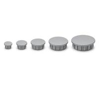 LogistSystem ZDO.6 Lot de 10 bouchons de recouvrement pour trou de 6 mm de diamètre - Gris RAL 7040 - Capuchons aveugles en polyéthylène - Tête de 10 mm de diamètre