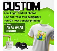 Logo et images personnalisés DTF, impression par transfert de chaleur, autocollants personnalisés lavables bricolage, fer à repasser sur les vêtements et les bagages Within 35cm x1pcs
