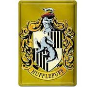 LOGOSHIRT - Harry Potter - Poufsouffle - Classique - Logo - Plaque en métal - Signe métal - Rétro - 20x30 - Design original sous licence G