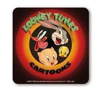 Logoshirt® Looney Tunes I Cartoons I Logo I Dessous de Verre I sous-Verres I Liège I 10x10cm I Impression Durable I Design Original sous Licence