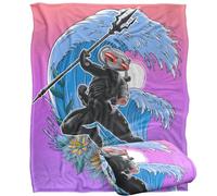 LOGOVISION Aquaman and The Lost Kingdom Noir Manta Waves Plaid Ultra Doux au Toucher Soyeux - 152 x 127 cm