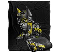 LOGOVISION Batman Panel Portrait and Batmobile Plaid Ultra Doux au Toucher Soyeux - 152 x 127 cm