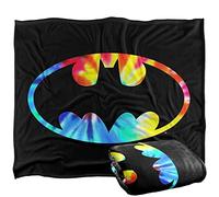 LOGOVISION Batman Tie Dye Batman Logo Plaid Ultra Doux au Toucher Soyeux - 152 x 127 cm