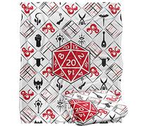 LOGOVISION Dungeons & Dragons D20 Pattern Plaid Ultra Doux au Toucher Soyeux - 152 x 127 cm