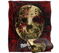 LOGOVISION Friday The 13Th Bloody Mask Plaid Ultra Doux au Toucher Soyeux - 152 x 127 cm