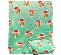 LOGOVISION Gremlins Gizamo Santa Hat Pattern Plaid Ultra Doux au Toucher Soyeux - 152 x 127 cm