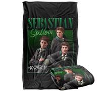 LOGOVISION Hogwarts Legacy Sebastian Sallow Collage Plaid Ultra Doux au Toucher Soyeux - 91 x 147 cm