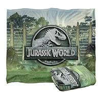 LOGOVISION Jurassic World Jurassic World Fence Logo Plaid Ultra Doux au Toucher Soyeux - 152 x 127 cm