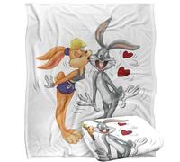 LOGOVISION Looney Tunes Bugs and Lola Kiss Valentine's Day Plaid Ultra Doux au Toucher Soyeux - 152 x 127 cm