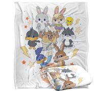 LOGOVISION Looney Tunes Gokko The Gangs All Here Plaid Ultra Doux au Toucher Soyeux - 152 x 127 cm