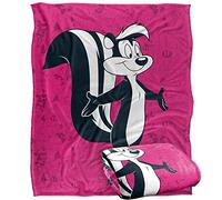 LOGOVISION Looney Tunes Pepe Le Pew Character Plaid Ultra Doux au Toucher Soyeux - 152 x 127 cm