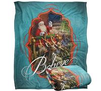LOGOVISION Polar Express Believe Santa Plaid Ultra Doux au Toucher Soyeux - 152 x 127 cm