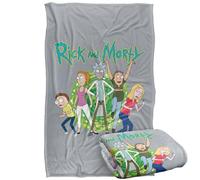 LOGOVISION Rick and Morty Family Fights Together Plaid Ultra Doux au Toucher Soyeux - 91 x 147 cm