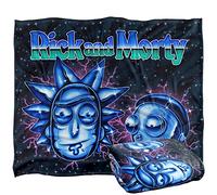 LOGOVISION Rick and Morty Metal Heads Plaid Ultra Doux au Toucher Soyeux - 152 x 127 cm