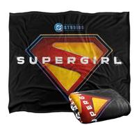 LOGOVISION Super Girl 2026 Full Color Shield Name in Center Plaid Ultra Doux au Toucher Soyeux - 152 x 127 cm