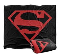 LOGOVISION Superman Rouge on Noir Shield Plaid Ultra Doux au Toucher Soyeux - 152 x 127 cm