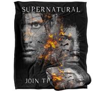 LOGOVISION Supernatural Sam Dean Cracking Portraits Plaid Ultra Doux au Toucher Soyeux - 152 x 127 cm