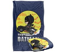 LOGOVISION The Batman (2022) Batmobile Wheelie Chibi Plaid Ultra Doux au Toucher Soyeux - 91 x 147 cm