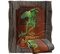 LOGOVISION The Lord of The Rings Green Dragon Inn Sign Plaid Ultra Doux au Toucher Soyeux - 152 x 127 cm
