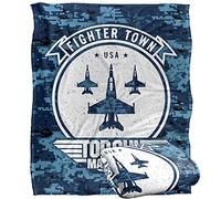 LOGOVISION Top Gun: Maverick Fighter Town USA Plaid Ultra Doux au Toucher Soyeux - 152 x 127 cm