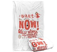 LOGOVISION Willy Wonka and The Chocolate Factory I Want It Now Plaid Ultra Doux au Toucher Soyeux - 91 x 147 cm