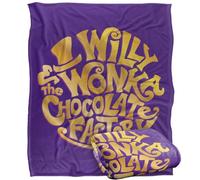 LOGOVISION Willy Wonka and The Chocolate Factory Or Circle Logo Plaid Ultra Doux au Toucher Soyeux - 152 x 127 cm
