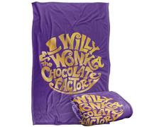 LOGOVISION Willy Wonka and The Chocolate Factory Or Circle Logo Plaid Ultra Doux au Toucher Soyeux - 91 x 147 cm