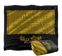 LOGOVISION Willy Wonka and The Chocolate Factory Oren Ticket Plaid Ultra Doux au Toucher Soyeux - 152 x 127 cm