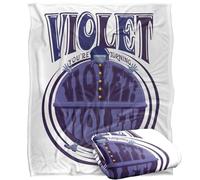 LOGOVISION Willy Wonka and The Chocolate Factory Turning Violet, Violet Plaid Ultra Doux au Toucher Soyeux - 152 x 127 cm