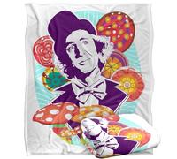 LOGOVISION Willy Wonka and The Chocolate Factory Willy Plaid Ultra Doux au Toucher Soyeux - 152 x 127 cm