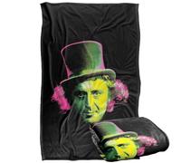 LOGOVISION Willy Wonka and The Chocolate Factory Willy Wonka Face Plaid Ultra Doux au Toucher Soyeux - 91 x 147 cm