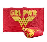LOGOVISION Wonder Woman Girl Power Jaune Plaid Ultra Doux au Toucher Soyeux - 91 x 147 cm