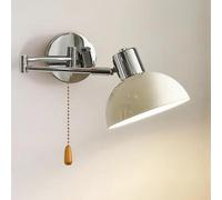 LOGT Applique Murale Intérieure avec Bras Pivotant Chrome Lampe Murale avec Interrupteur Eclairage Mural Réglable Extensible Bras Longue Lecture Murale Douille E27 pour Table,A