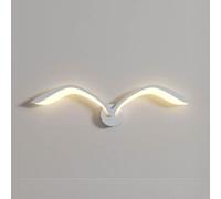 LOGT LED Mouettes Applique Intérieure Oiseau Lampe Murale Chambre Enfants 9W Animaux Décorer Applique Mouette Blanc Abat-jour Lampe de Chevet 3 Températures de Couleur Oiseau Applique (Blanc 50CM)