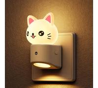 LOHAS-LED Veilleuse à Prise, Adorable Chaton 3D avec Capteur Crépusculaire, RGB + Blanc Chaud 3000K, Changement de Couleur, Veilleuses pour Bébé pour Chambre d'Enfants, Tout-Petits, Couloir
