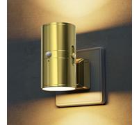 LOHAS-LED Veilleuse avec Détecteur de Mouvement, Veilleuse Prise Blanc Chaud, Luminosité Réglable 0-100LM Veilleuse LED Dimmable pour Couloir Chambre Escalier Cuisine [Doré, 2 Pièces]