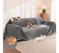 Loiion Anti Griffe Chat Canapé Impermeable Antidérapante Gris, 380x180cm