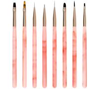 Lokaloka 8 Pinceau Nail Art Ongles Gel Professionnel avec Pinceau Ombre, Pinceaux Construction UV Bout Rond Liner Fin Fleur Plat Set pour Vernis Semi Permanent Peinture Degrader Acrylique