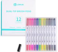 Loklik Dual Tip Brush Pens 12 couleurs Tige