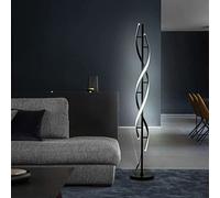 LOKUNM Lampe sur Pied 150cm Salon Lampe sur Pied LED Dimmable Noir Spiral Lampadaire avec Télécommande Lampe de Lecture Lampadaire Moderne pour Bureau Chambre d'Amis Hôtel